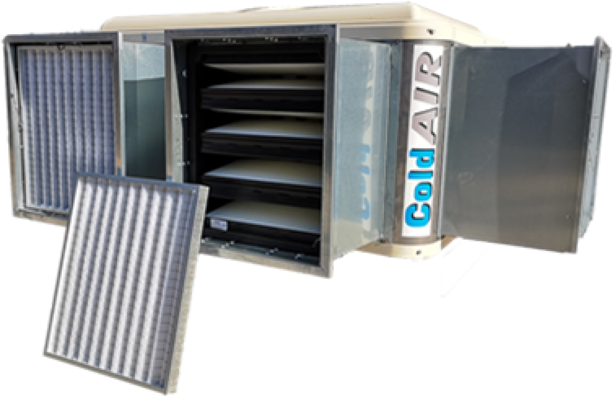 High efficiency evaporative cooler top