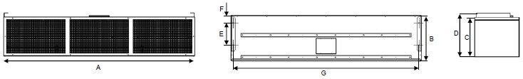 AB Series ambient air curtain dimensions